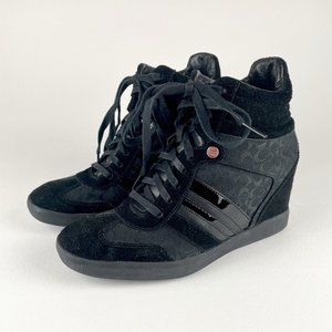 Coach Alara Black Hidden Wedge A0548 Size 7.5